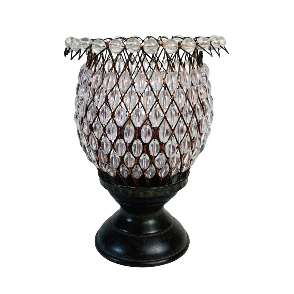 Home Interiors Beaded Wire Candle Holder Pedestal Base Glass Beads Home Decor
